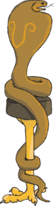 Cobra Curled On A Stool Clip Art